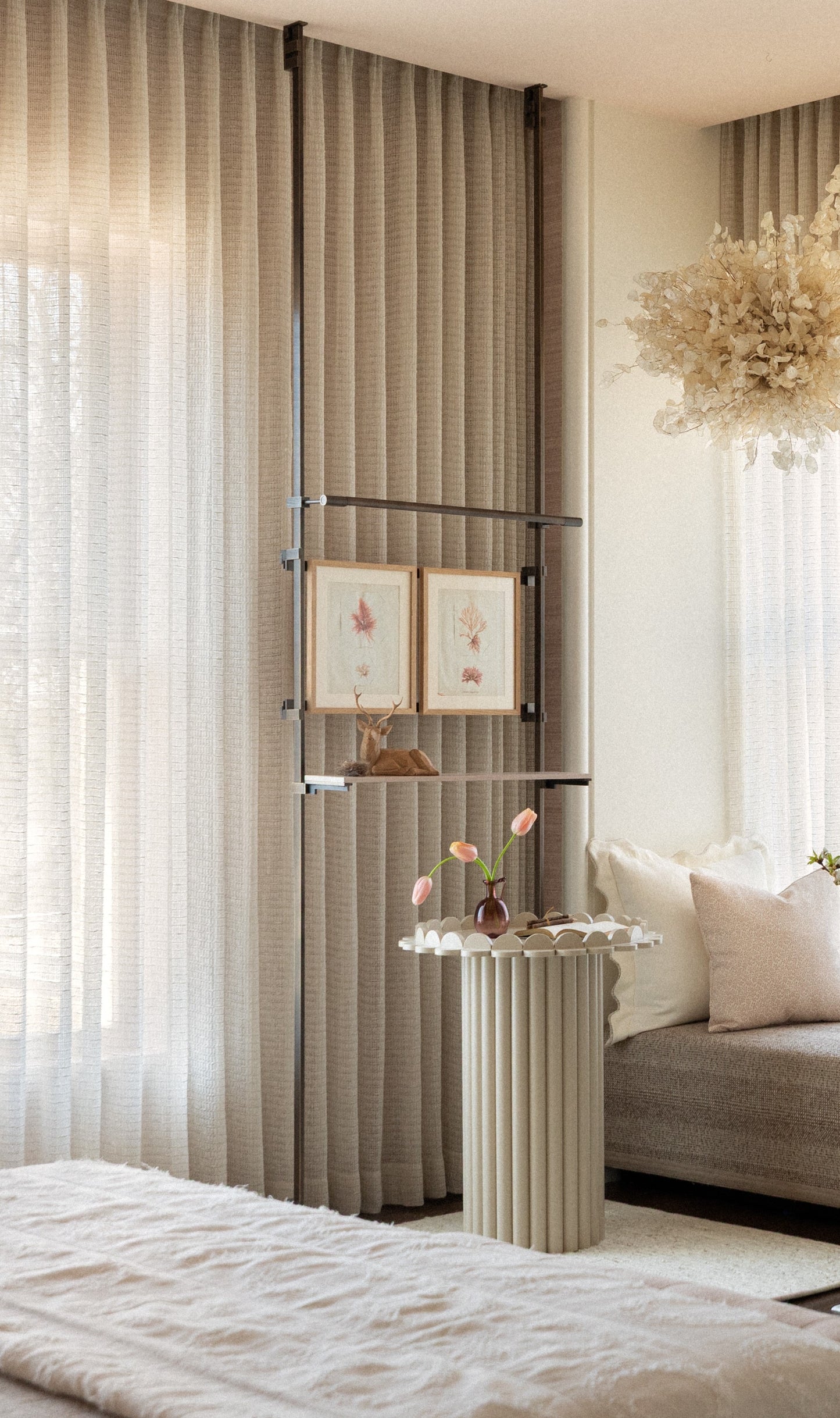 Vertical Art Display with Built-in Light