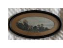 "Vintage oval-framed painting "