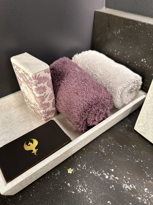 Bedside Manor Etoile Hand Towel-Silver
