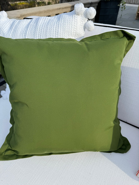Outdoor Pillow Solid Green Sofa