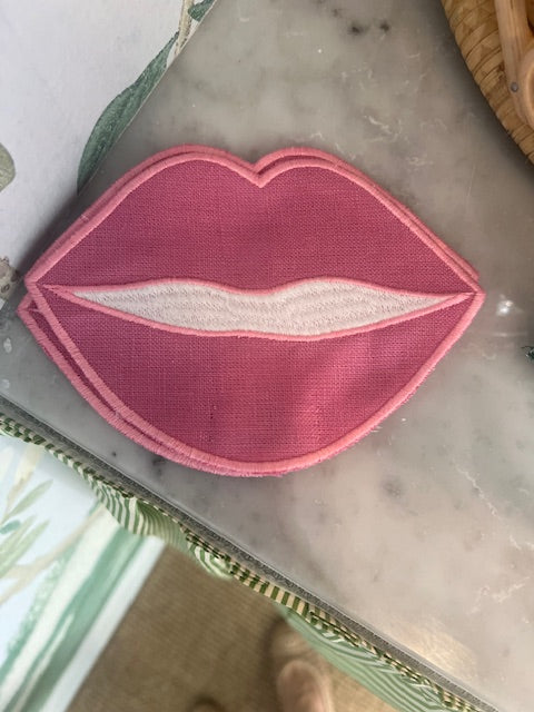 S/4 Pink Lips Cocktail Napkins