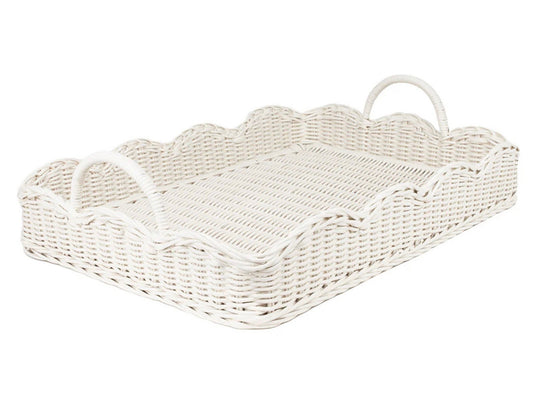 White Rattan Tray