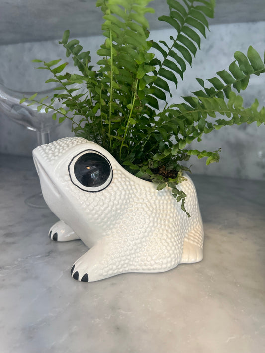One small vintage Jean Roger white frog