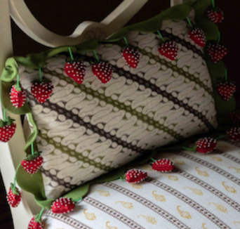Strawberry Stripe Pillow
