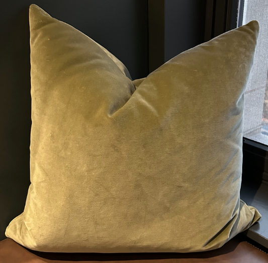 Green Velvet Throw Pillow