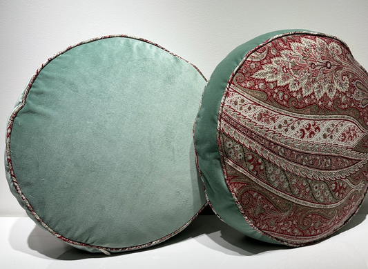 PASHA PAISLEY ROUND BOX PILLOW