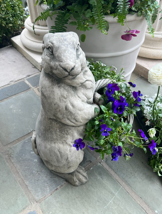concrete bunny with basket