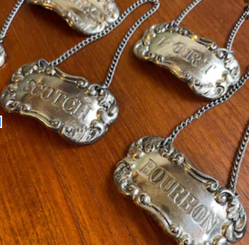Antique Decanter Tag Set
