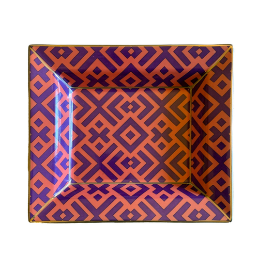 Geometric porcelain valet tray