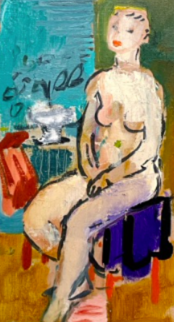 "Orginal Artwork #19222 Untitled (Seated Nude)"