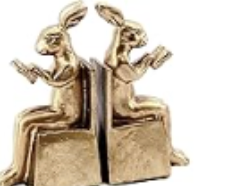 Brass Reading Bunny Bookends