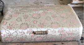Jewelry Box Beighe Silk Rectangle Box Pink Velvet