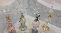 Handblown Egyptian Glass Perfume Bottles set of 5