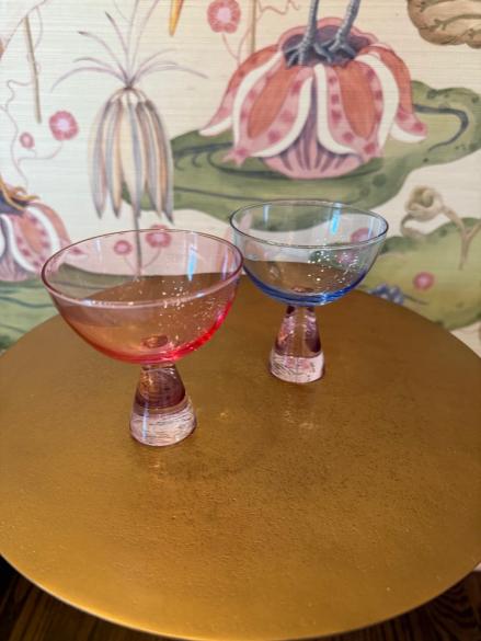 Duel-Colored Coupe Glasses (Set of 8 Coupes)