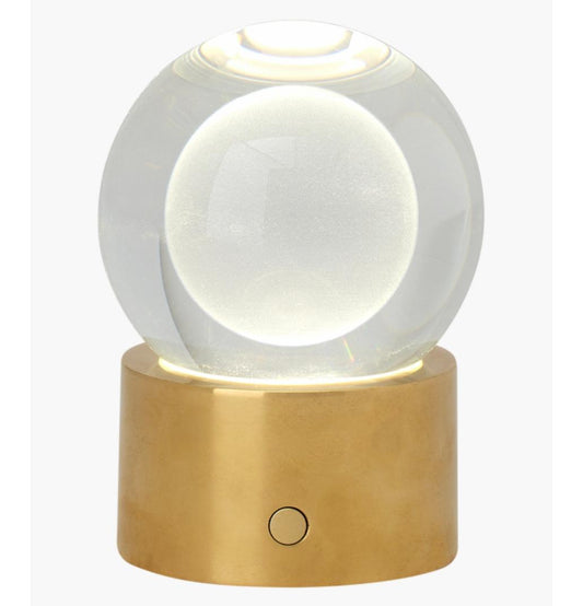 Battery operated lamp Brass & Crystal