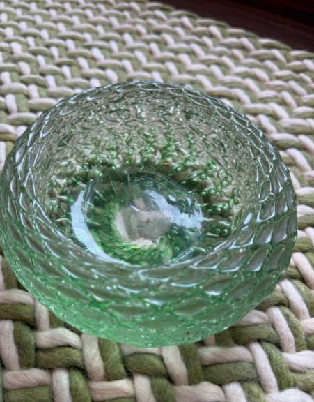 "Vintage Green Murano Textured Glass Bowl"