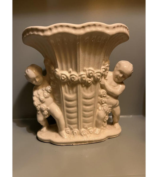 White Cupid Vase