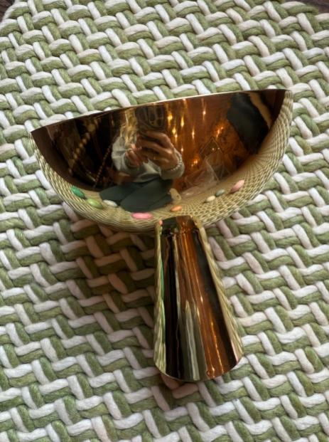 Tall Brass Pedestal Bowl