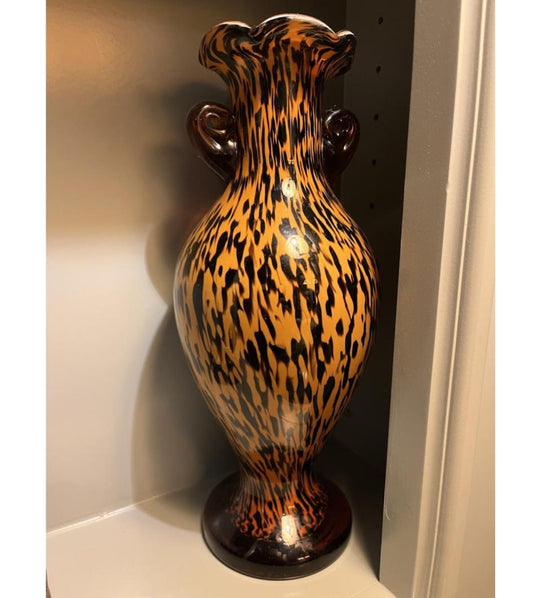 Vintage Murano Glass Tortoise Shell Vase