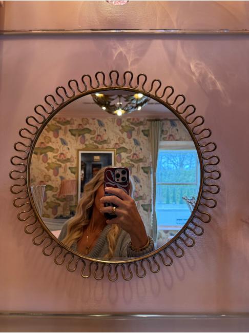Vintage Brass Mirror by Josef Frank for Svenskt Tenn, 1960s