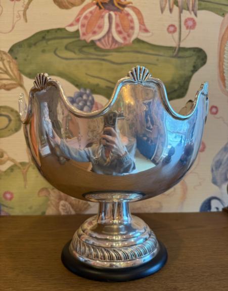 Vintage Silver Wine Bucket with Shell Detail