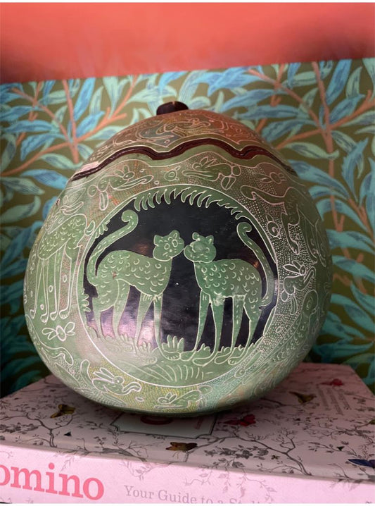 Green/Black Cat Vessel