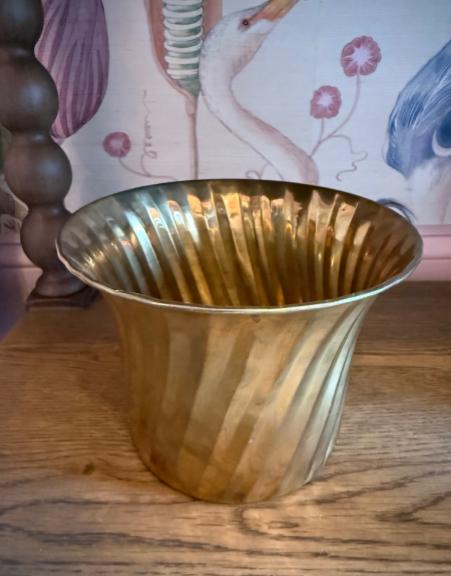 Vintage Fluted Brass Vessel