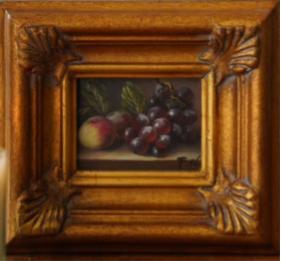 VINTAGE MINI OIL PAINTING IN GILT WOOD FRAME