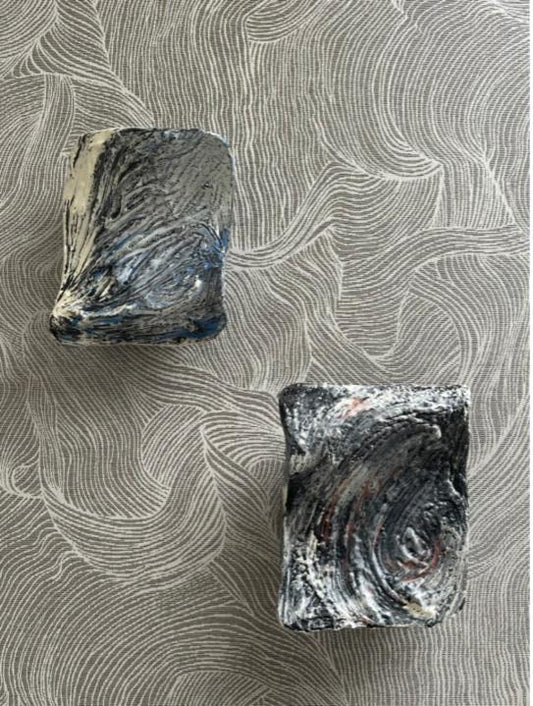 Susanne Stephenson Ceramic Dimensional Wall Sculpture Pair