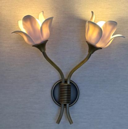Brass Flower Sconce