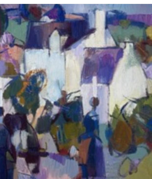 "Claude Schurr Purple Places oil on canvas 8 x 10 in"