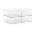 Case - 4 wide all purpose divided bins - clear