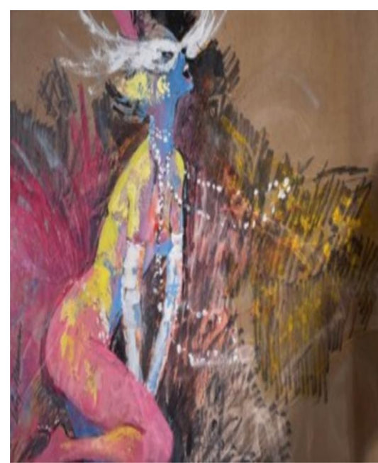 "LeRoy Neiman Mardi Gras Acrylic on paper 15.50 x 25 in"