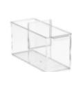 Small Cabinet Depth Pantry Bin w/ Divider Clear