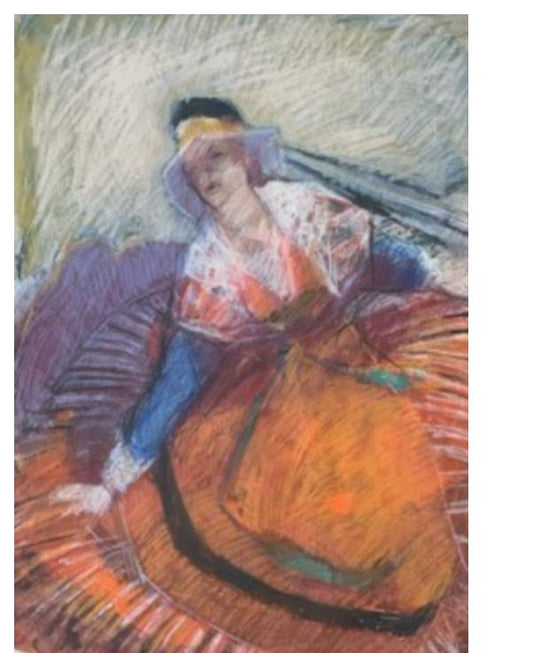 "Jean Bernard Lalanne Study for Bethmalaise au bouquet de mariÌ©e pyrenees II Pastel 29 x 22 in"