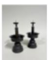 Pair Of Vintage Chinese Burnished Metal Candlesticks